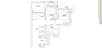 one bernam 2 bedroom floorplan